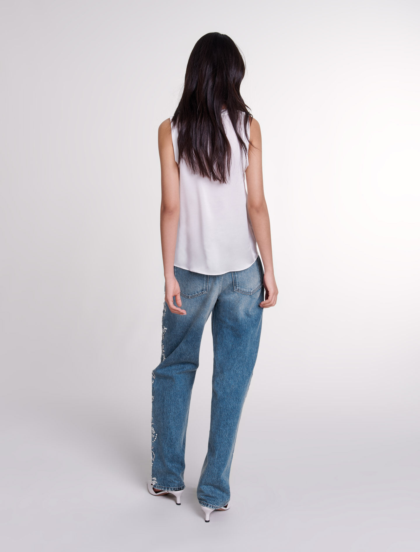124LOURMA Silk tank top - Tops - Maje.com