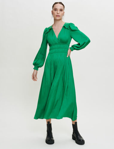Flowing satin dress : Party Time color Green