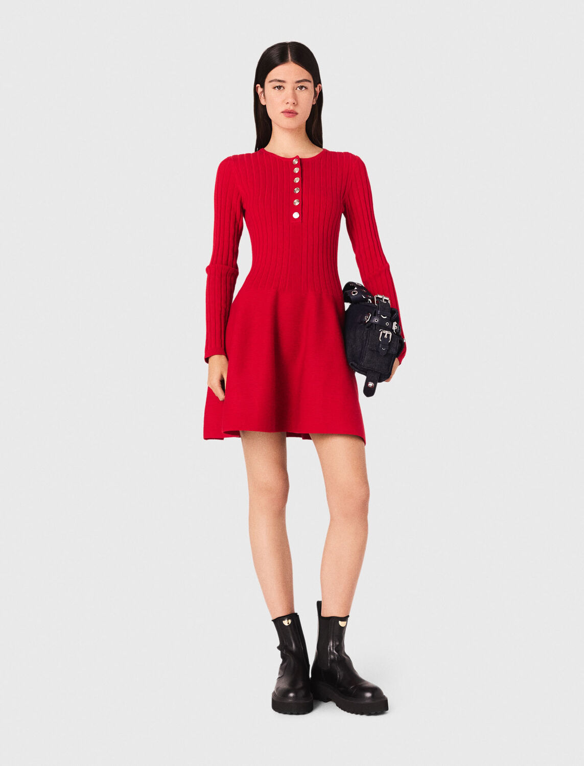 Knit dress with flared skirt - Dresses - MAJE
