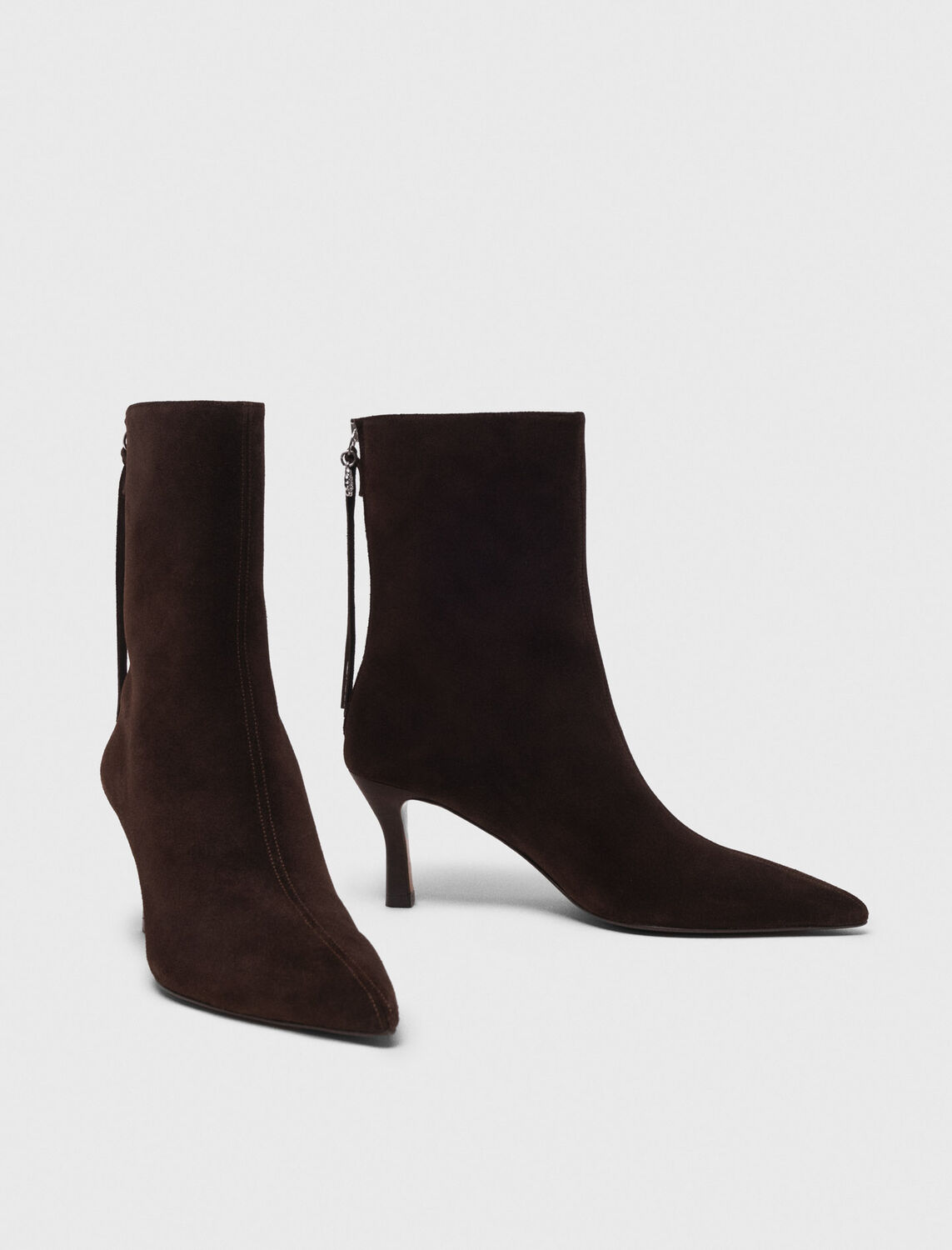 Zipped suede ankle boots - Booties & Boots - MAJE