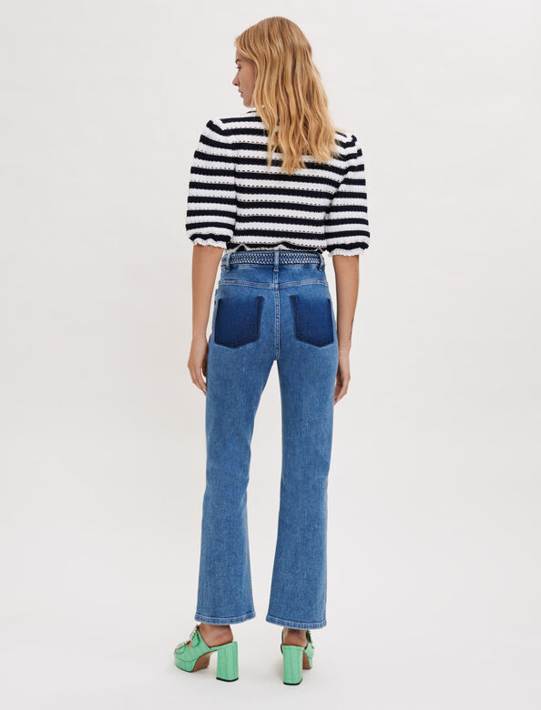 Jeans with braided detailing : Trousers & Jeans color Blue