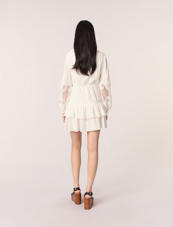 Ruffled embroidered sleeve dress - Dresses - MAJE