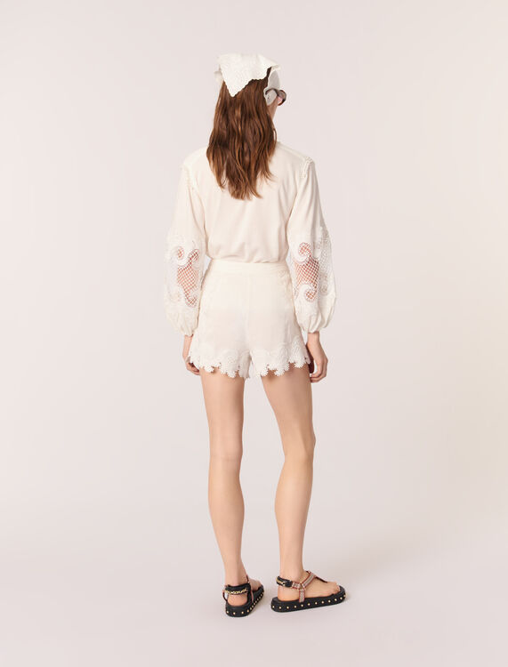 Embroidered shorts - Skirts & Shorts - MAJE