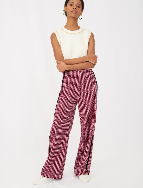 Wide trousers in contrast tweed : Trousers & Jeans color 
