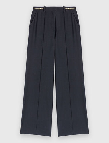 Suit trousers with chain detail : Trousers & Jeans color Navy