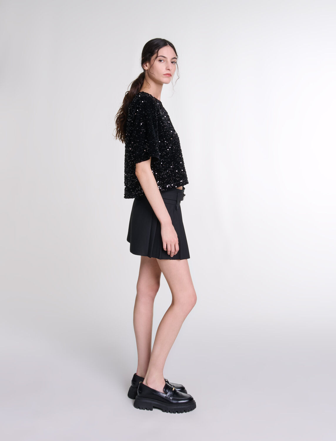 Sequinned velvet top - Fall-Winter Collection - MAJE