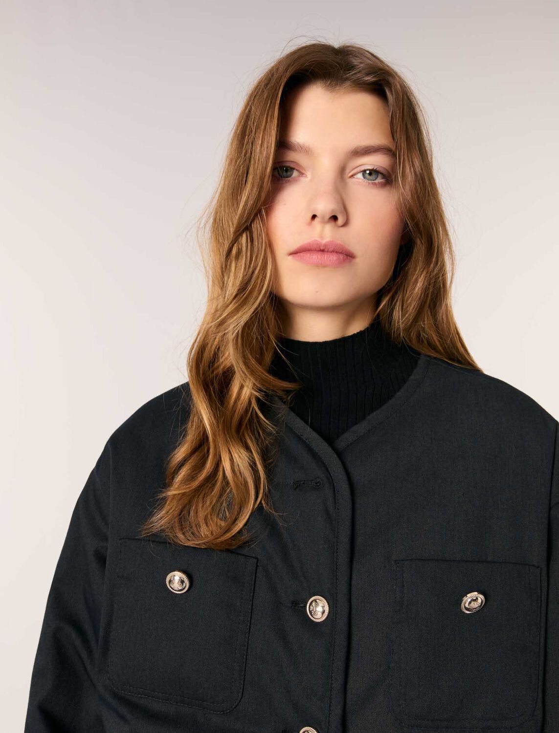 Reversible quilted coat : Coats color Black