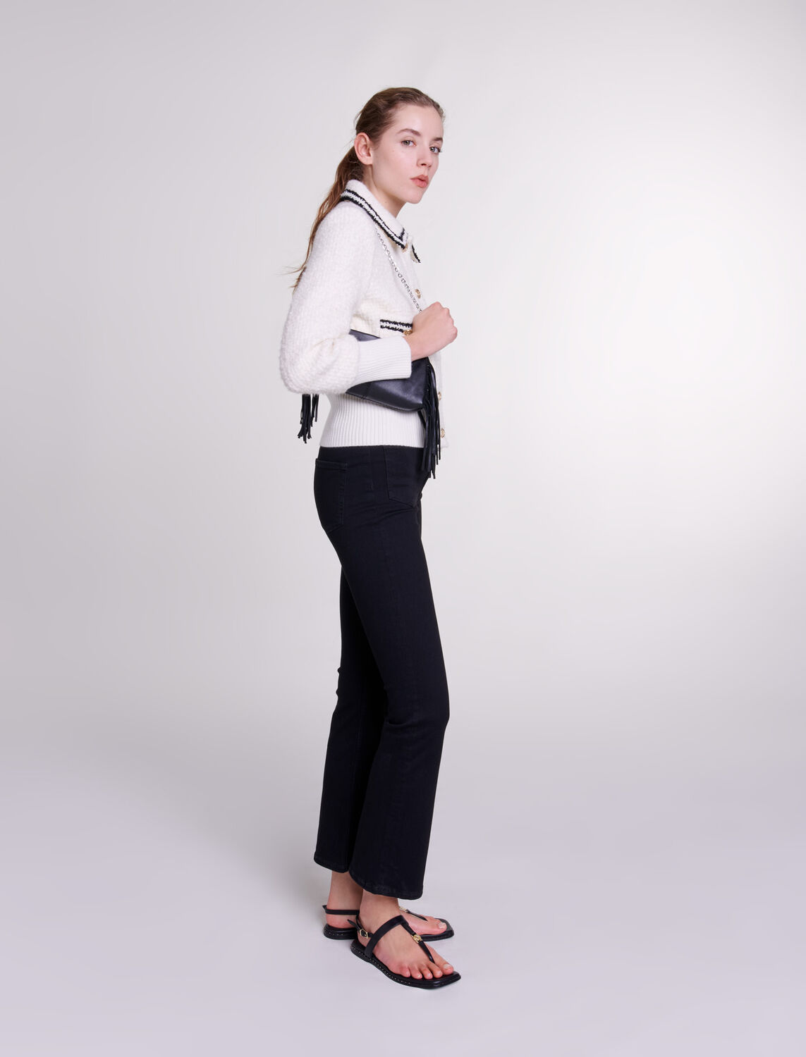 Contrasting tweed-style jacket - 30% Off - MAJE