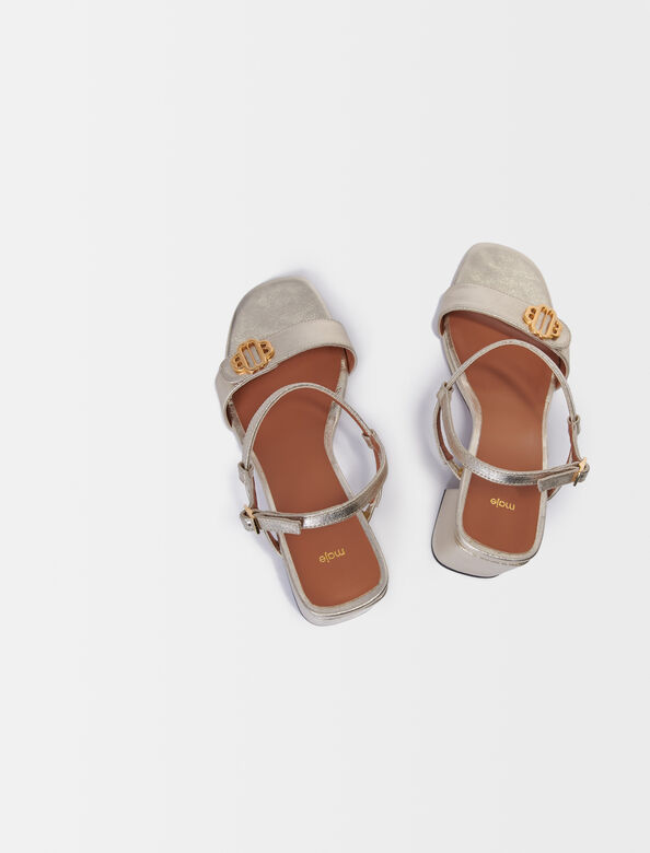 Metallic leather sandals : Evening capsule collection color Gold