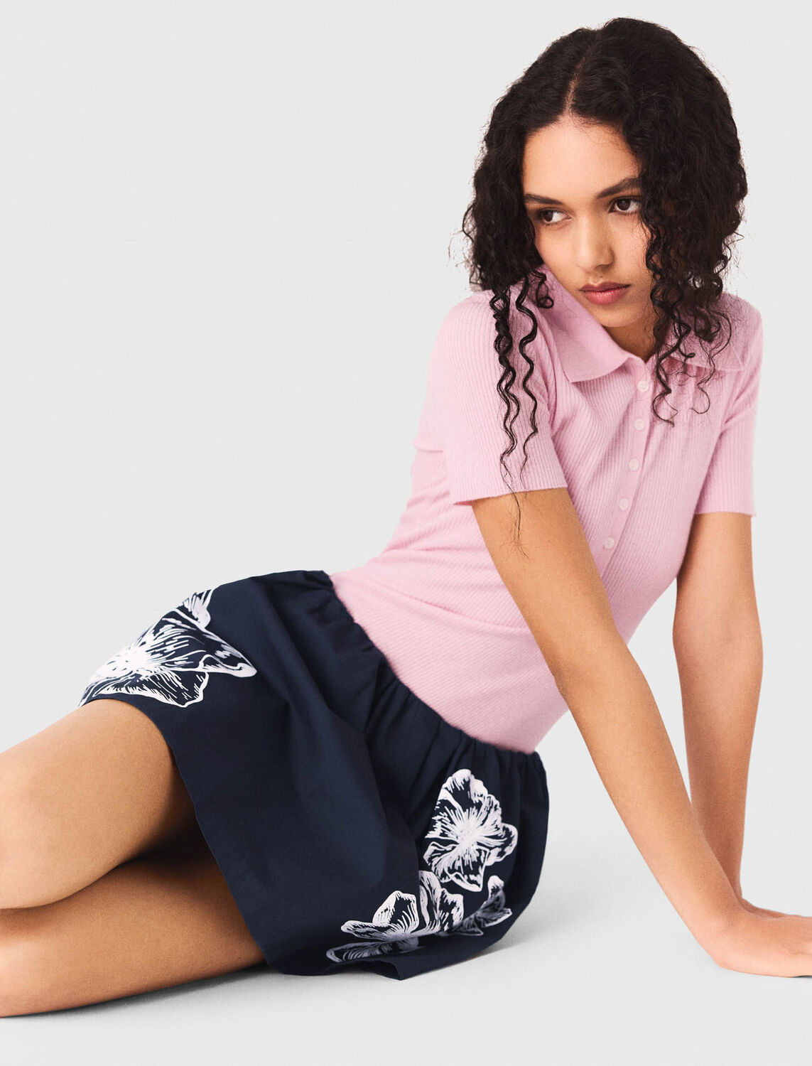 Short cotton skirt : Skirts & Shorts color Navy