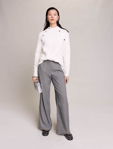 Cable knit jumper : Sweaters & Cardigans color Ecru