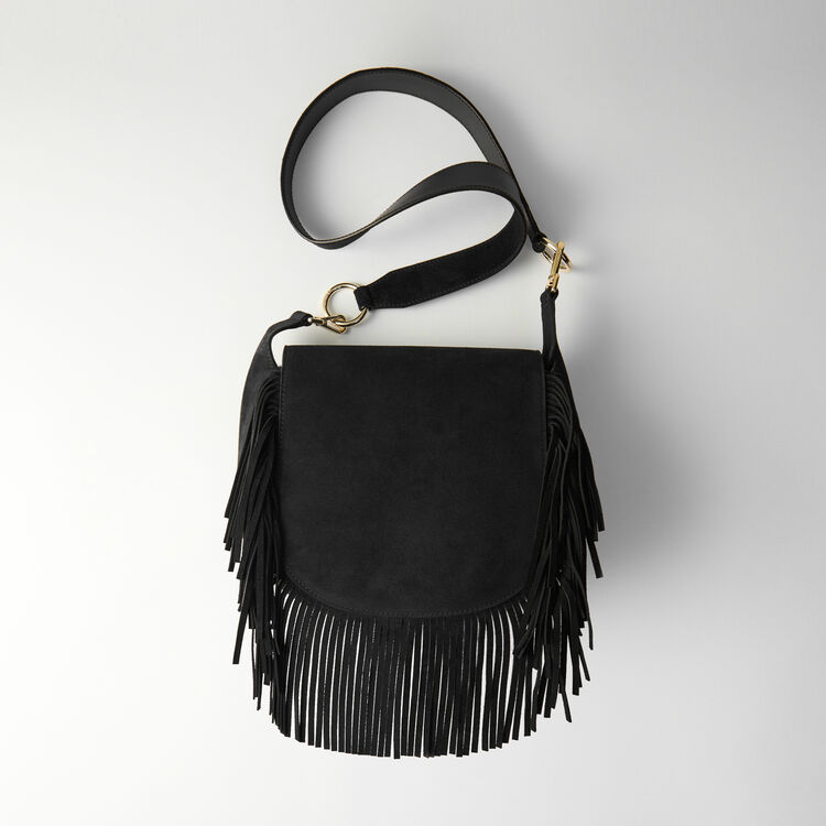 Leather and suede fringe Gyps GM handbag - Bags - MAJE