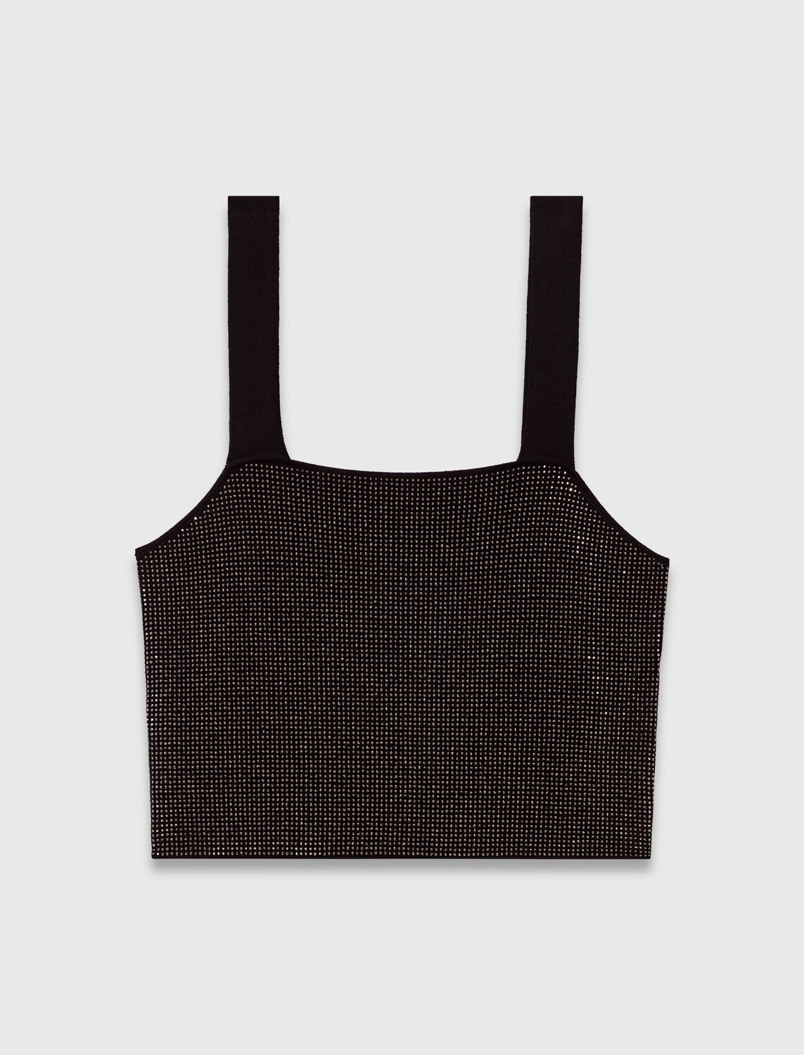Strappy diamanté knit top - Tops - MAJE
