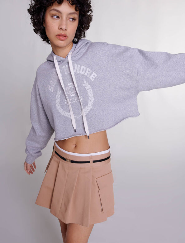 Saint Honoré cropped sweater : Sweaters & Cardigans color Grey