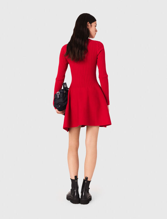 Knit dress with flared skirt - Dresses - MAJE