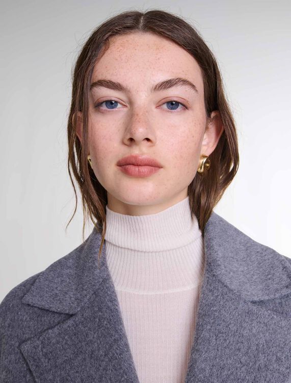 Long double-faced coat with belt - Fall-Winter Collection - MAJE