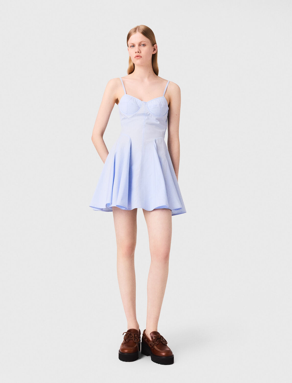 Short cotton flared dress - Dresses - MAJE