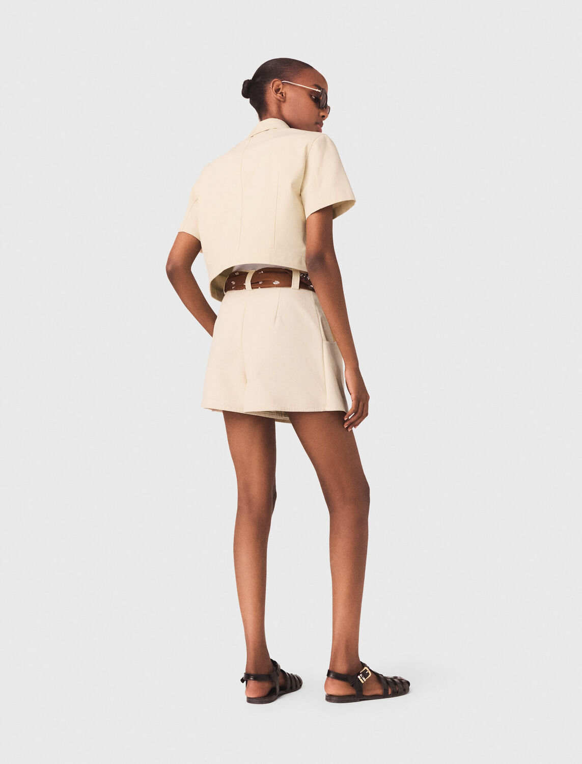 Short-sleeved cropped jacket - Blazers & Jackets - MAJE