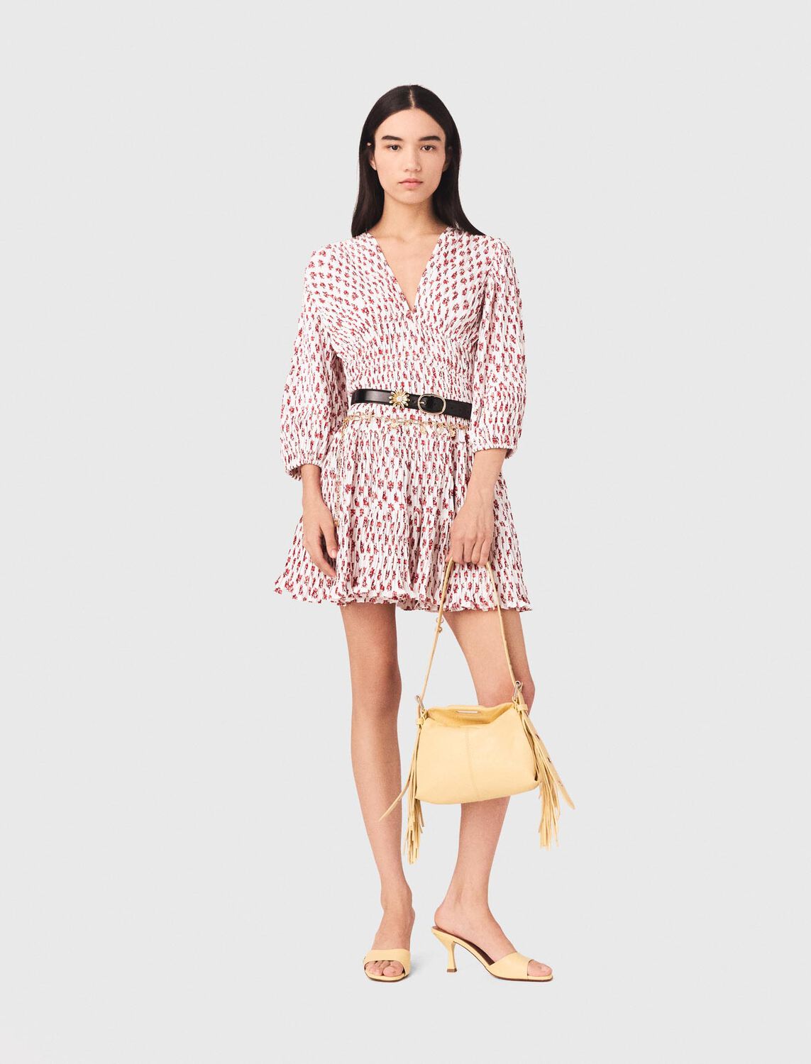 Patterned pleated dress - Dresses - MAJE