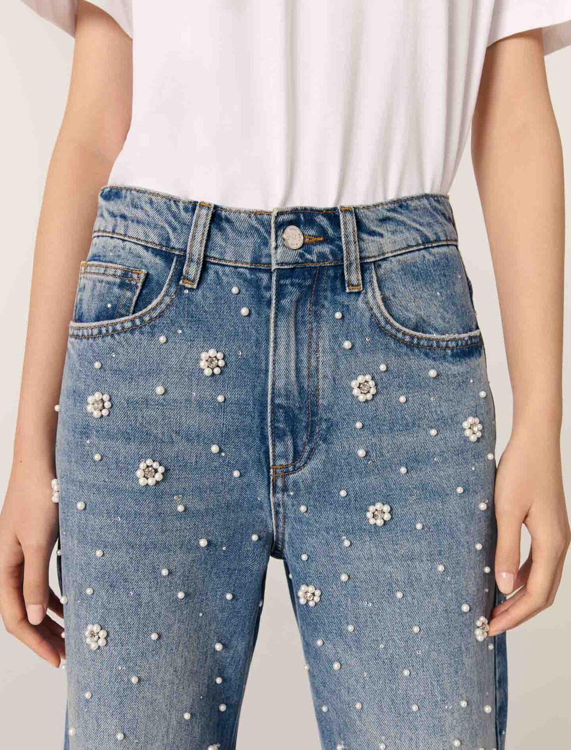 maje : Trousers & Jeans 顏色 蓝色/BLUE
