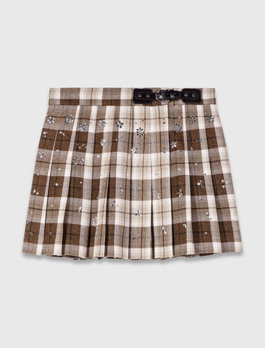 Rhinestone checked kilt : Skirts & Shorts color Big Brown Check