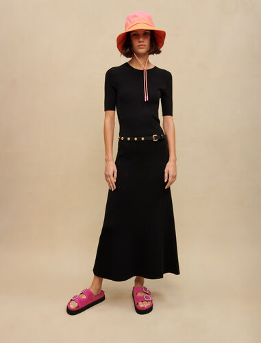 Black long openwork dress : Dresses color Black