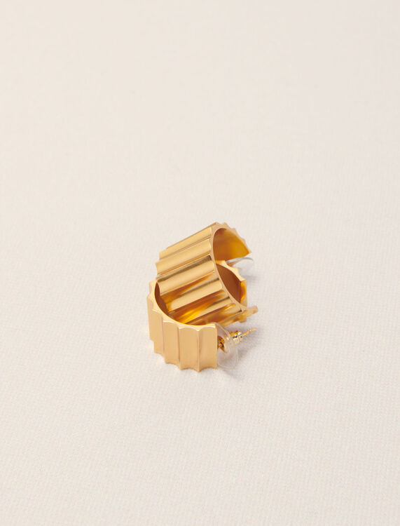 Tapered gold mini hoop earrings -  - MAJE