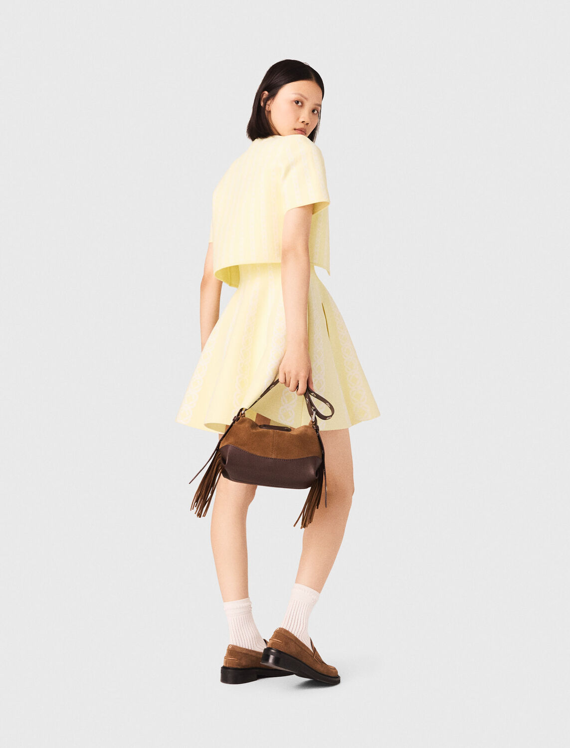 Cropped fancy knit cardigan - Sweaters & Cardigans - MAJE