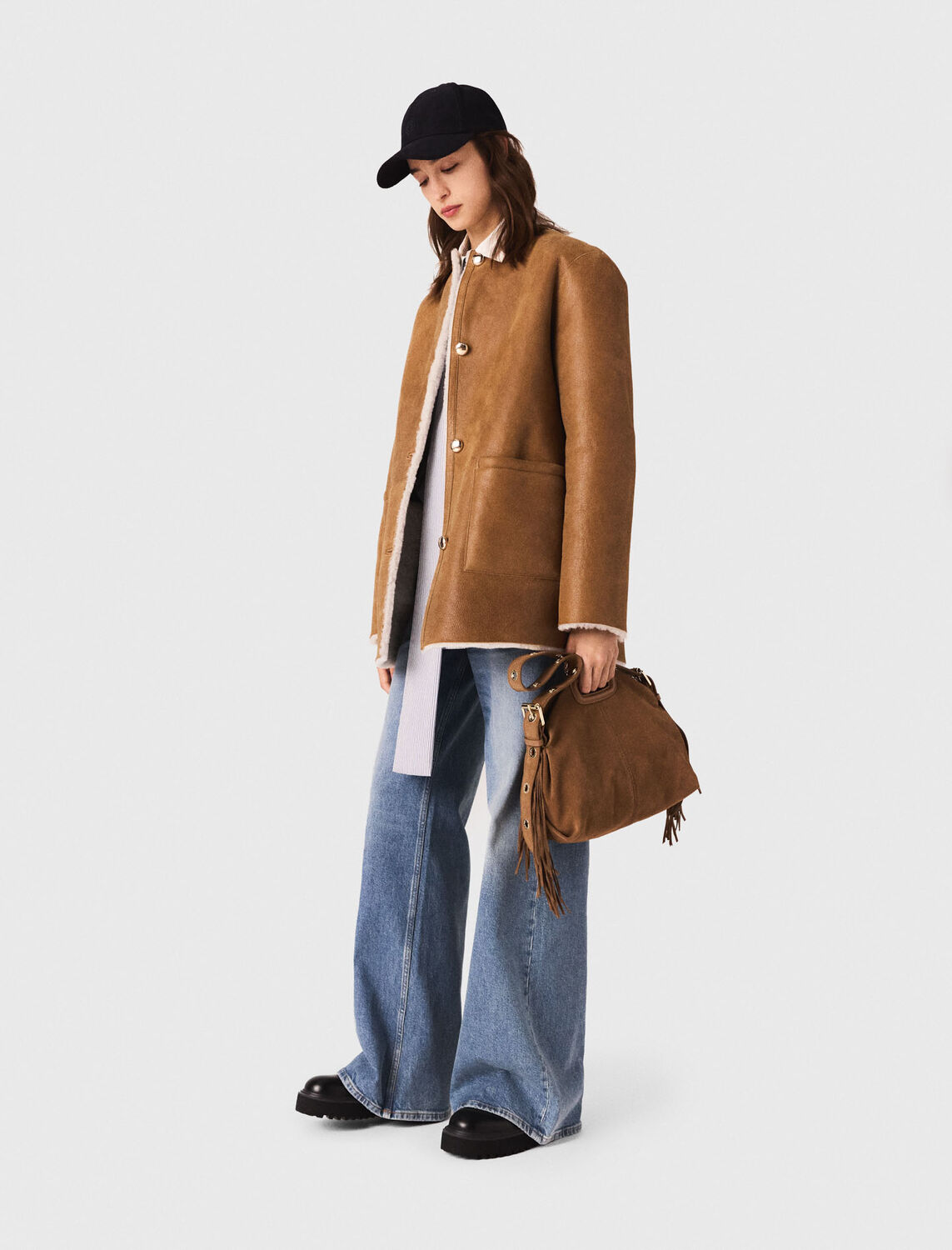 Reversible leather coat - Coats - MAJE