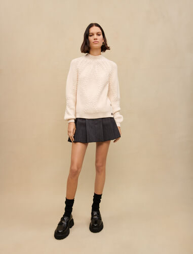 Ecru braided knit jumper : Sweaters & Cardigans color Ecru