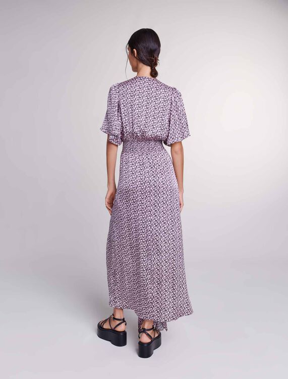 Satin-look patterned maxi dress -  - MAJE