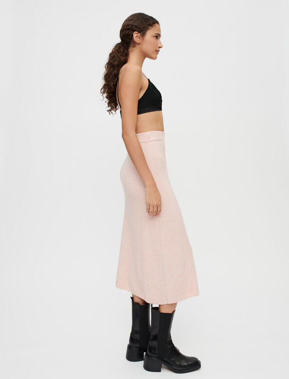 高腰纯色针织半身裙 : null 顏色 