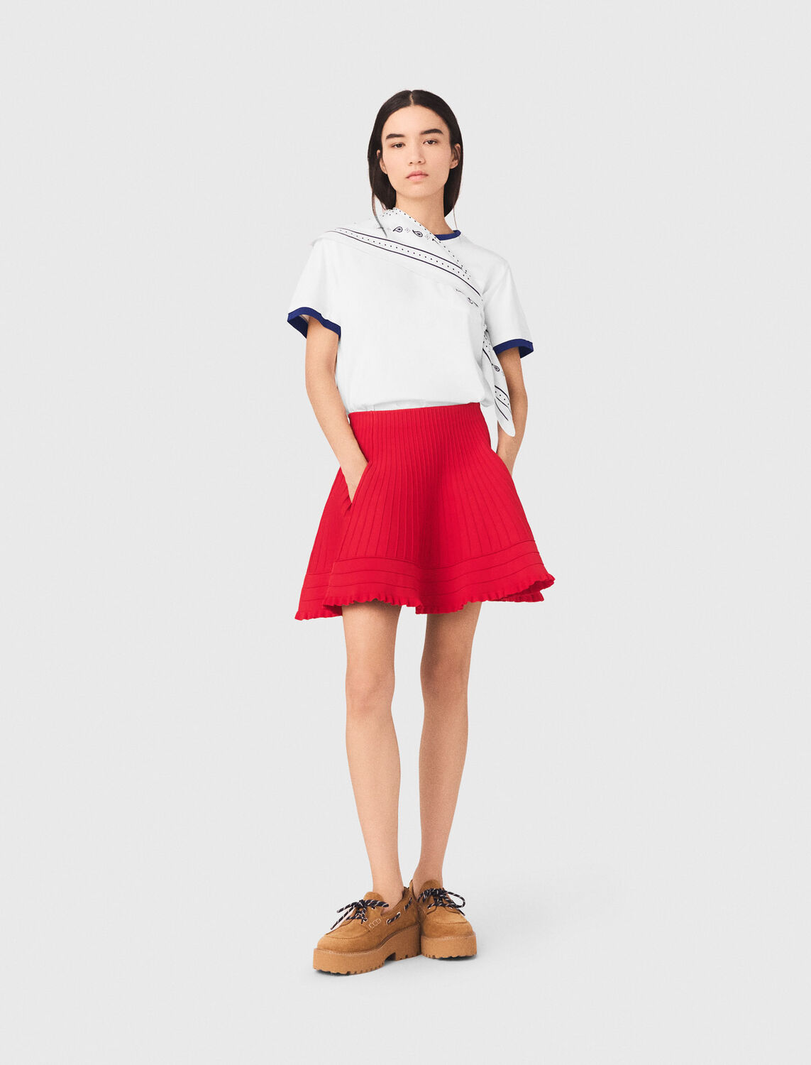 Compact knit short skirt - Skirts & Shorts - MAJE