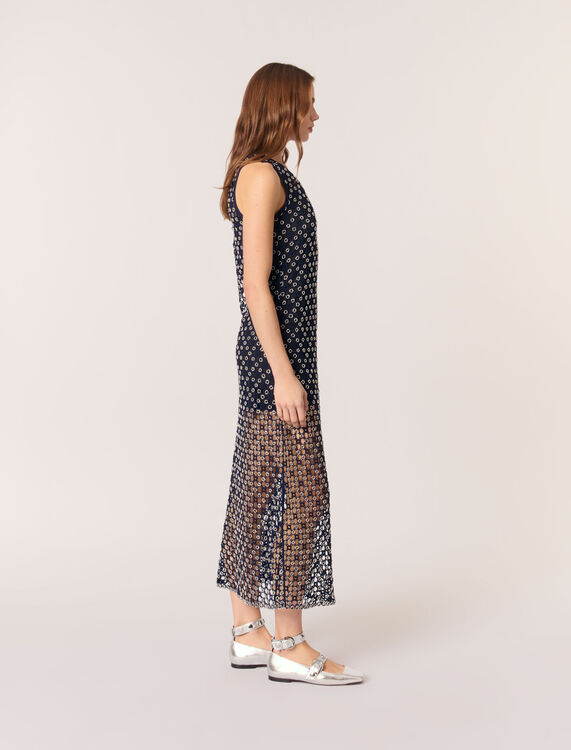 Beaded crochet maxi dress - Dresses - MAJE
