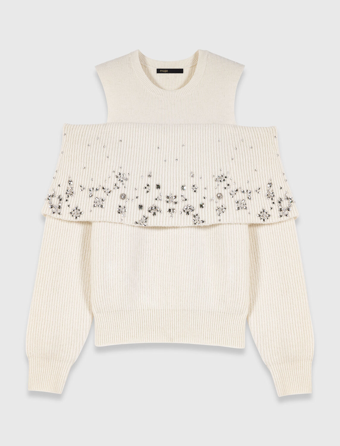 Off-the-shoulder jumper with jewellery - Sweaters & Cardigans - MAJE