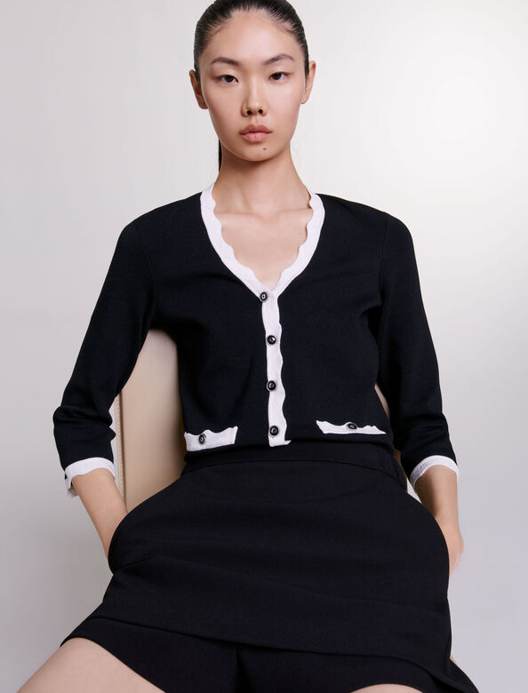 Two-tone cardigan : View All color Black