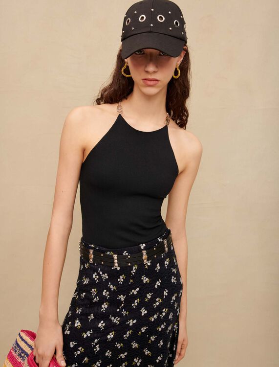 Black halter neck top - Sweaters & Cardigans - MAJE
