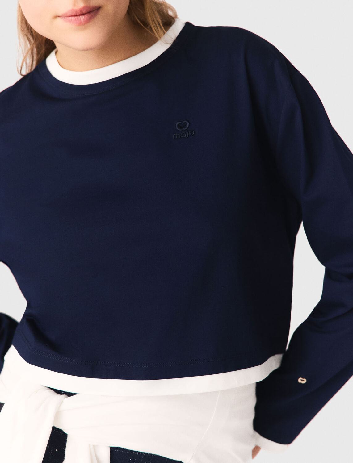 Layered-effect T-shirt : T-Shirts color Navy