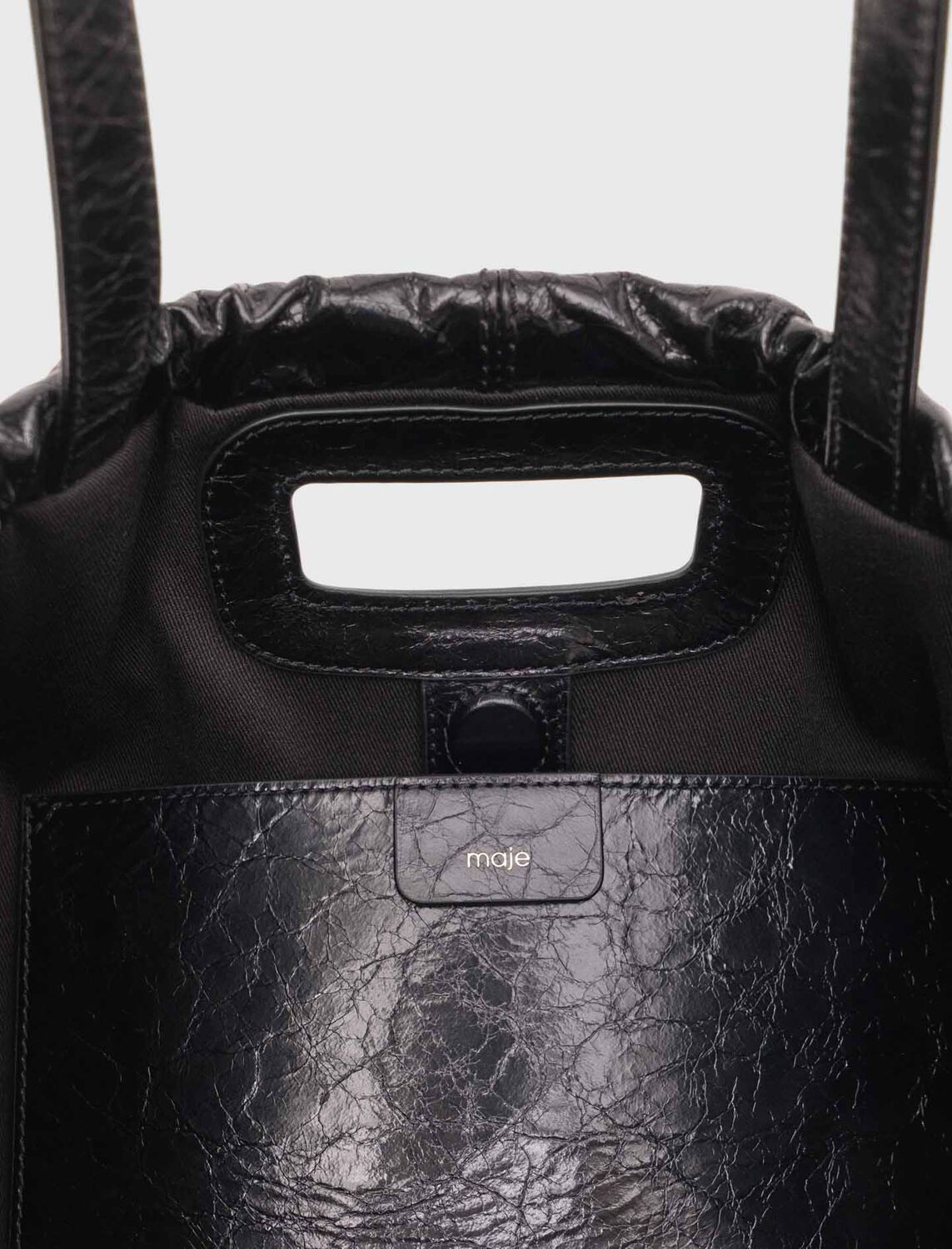 Crackled leather M Tote bag -  - MAJE