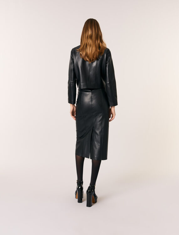 Cropped leather jacket - Blazers & Jackets - MAJE