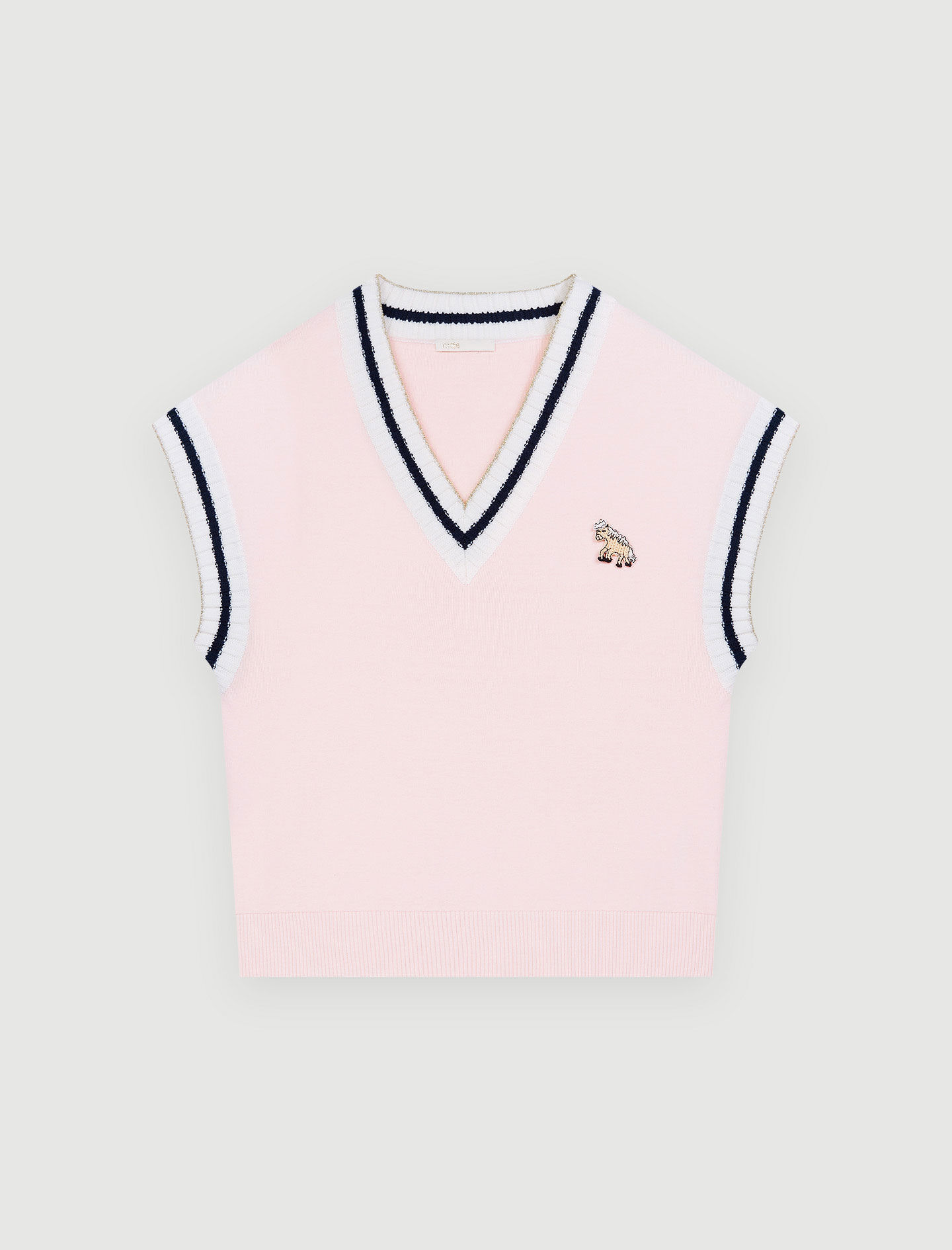 pink sleeveless sweater