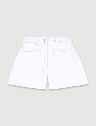 Denim shorts : Skirts & Shorts color White