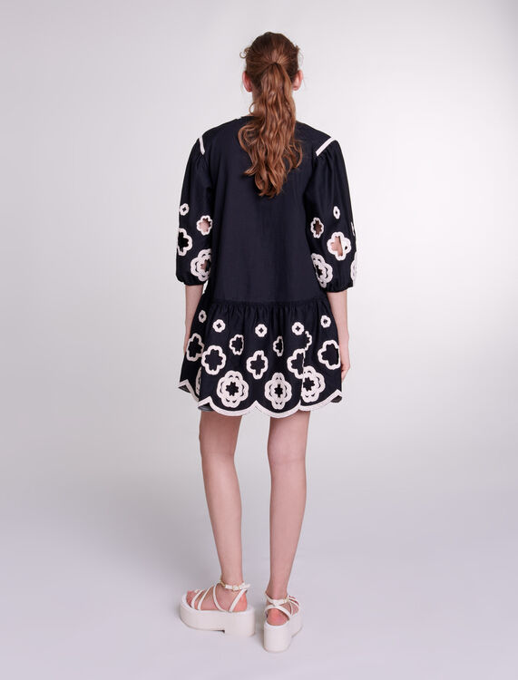 Short embroidered tunic dress -  - MAJE