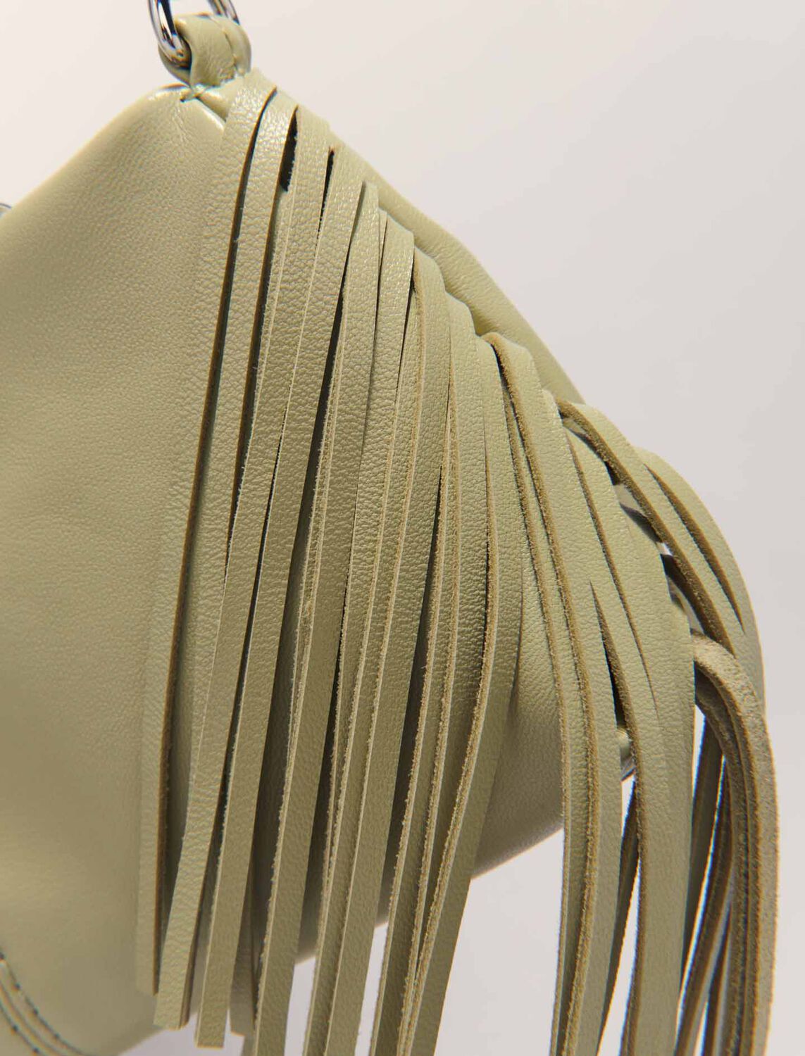 Miss M plain leather clutch bag : Shoulder bags color Almond Green