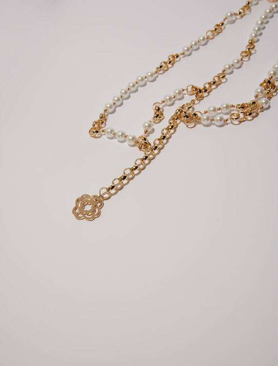 Mixed bead and metal belt - Qixi Collection - MAJE