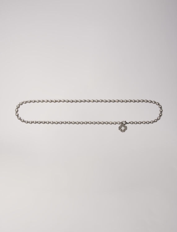 Chain and rhinestone belt : Belts color Gold