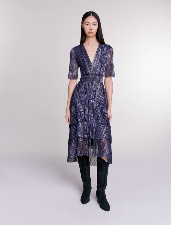 Full lamé dress with ruffles - Dresses - MAJE