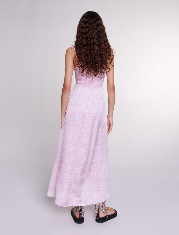 Openwork patterned maxi dress : Dresses color Pink cashmere print