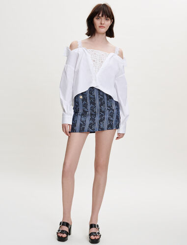 Trompe l’oeil shirt with lace : Tops color White
