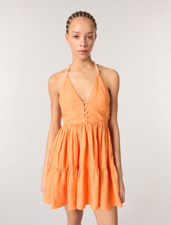 Short linen dress - Dresses - MAJE